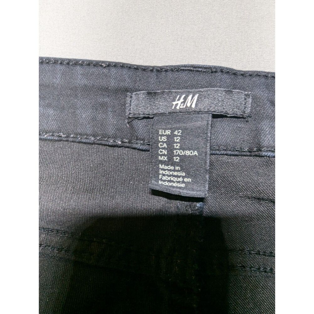 H&M Womens Size 12 Gray Stretch Jeans Slim Straight Leg 29 Inseam - Picture 5 of 7